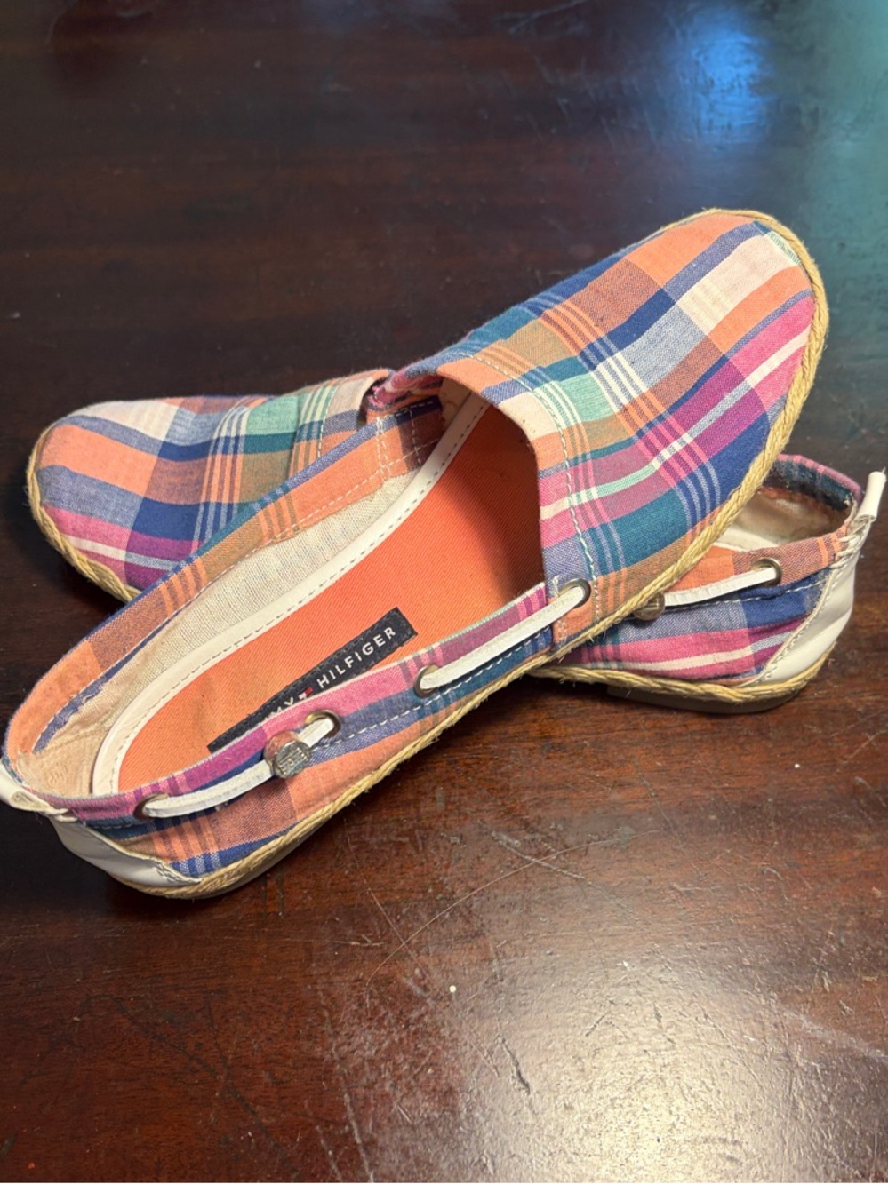Tommy Hilfiger Multicolor Plaid Slip-On Espadrilles